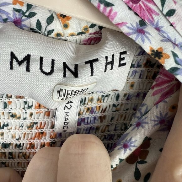 Munthe Mini Dress Floral Long Sleeve size 42/10 Boho Flirty Cottage Spring Date - Picture 7 of 12